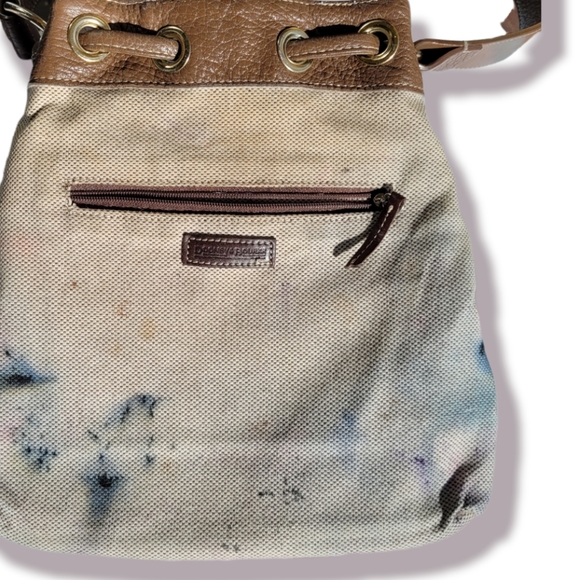 Dooney & Bourke Vintage Tan Drawstring Bucket Shoulder Bag - Picture 15 of 16